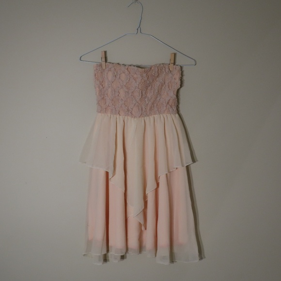 Peach Strapless Dress - Picture 1 of 2